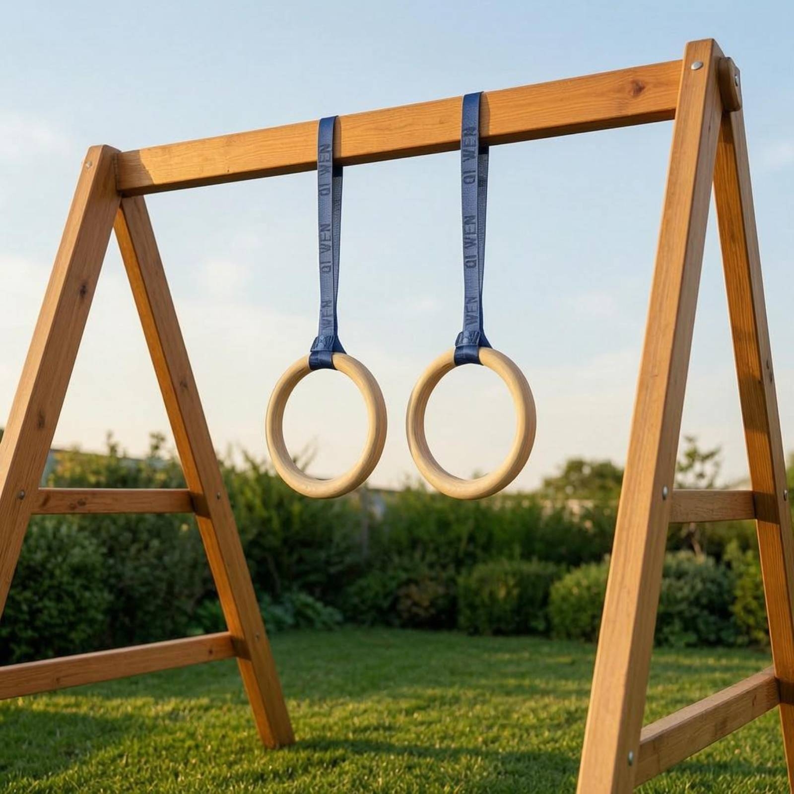 Gymnastic Rings Wooden - Wooden Gym Rings Woven Strapping Wood