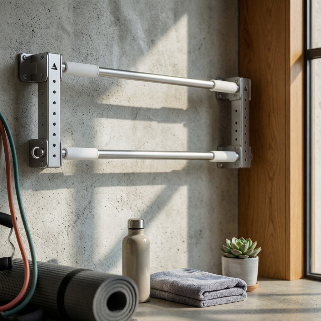 Home Gym Wall - Pull-up Bar with Hanging Rings Height