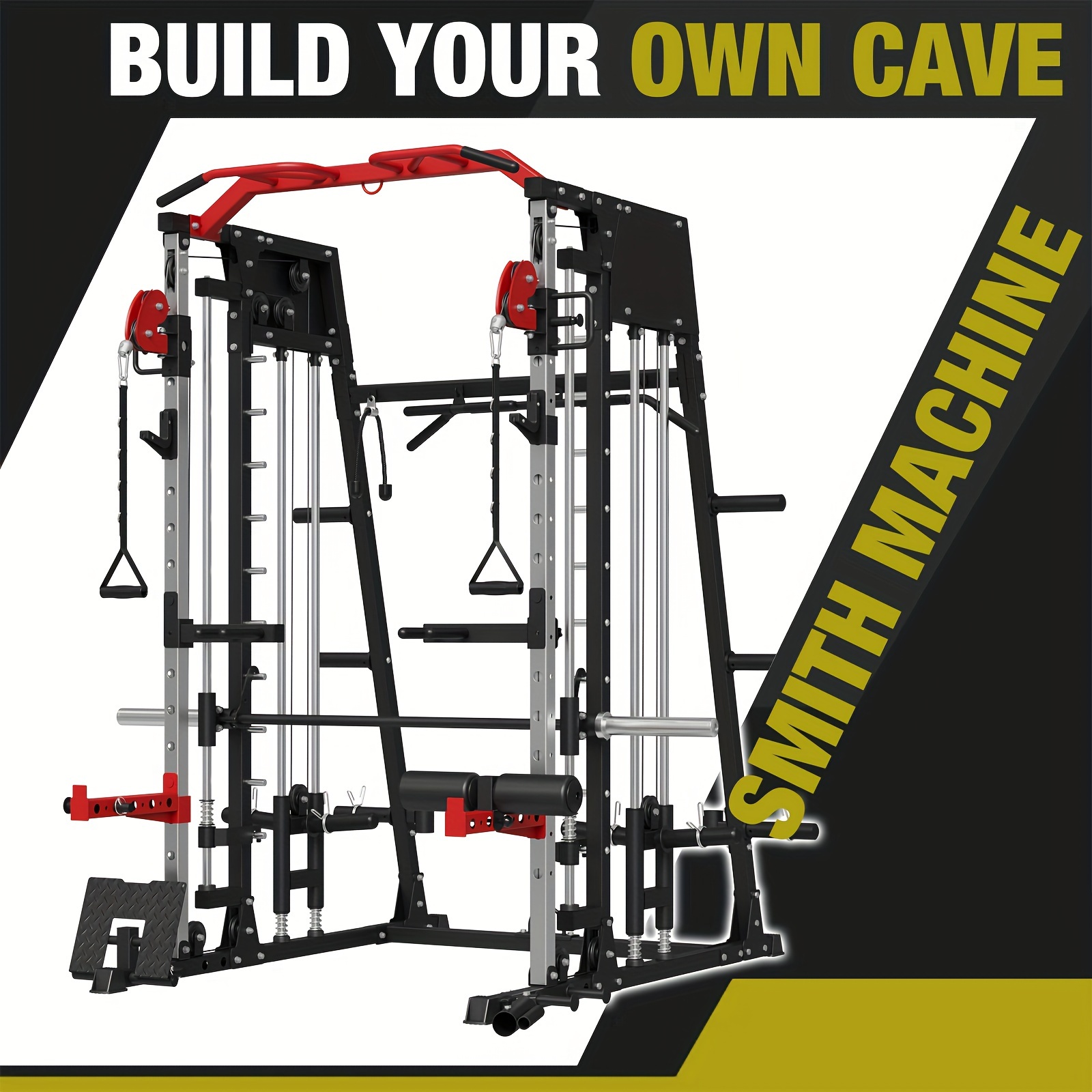 All In One Gym Home Equipment - ALL-IN-ONE 2200lbs Smith Machine Home Gym,