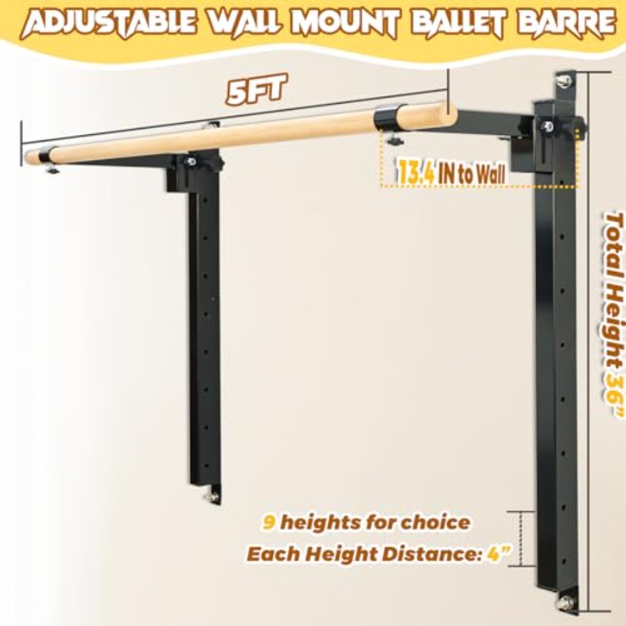 Wall Mounted Ballet Barre 4ft  - Home Gym Wall recensie en prijs