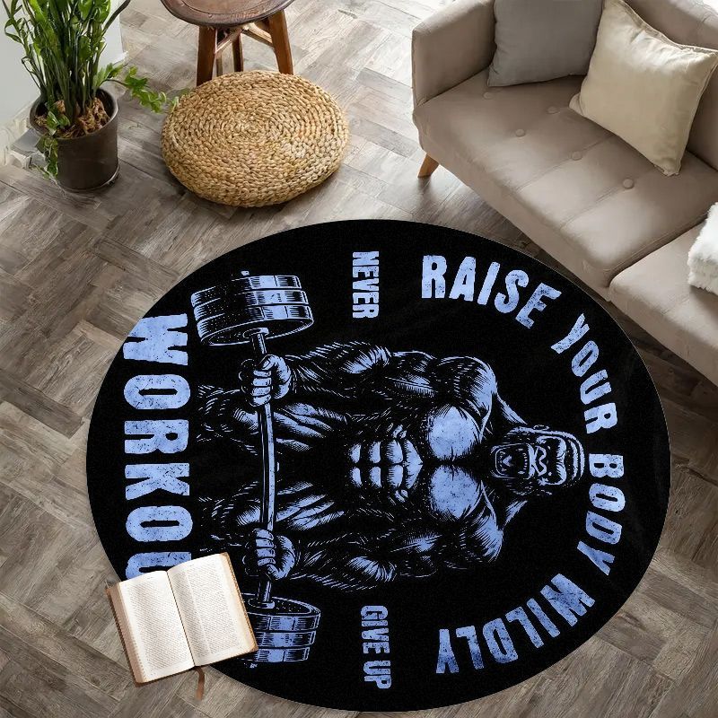 Muscle Man Workout Quote Round - Home Zone Gym recensie en prijs