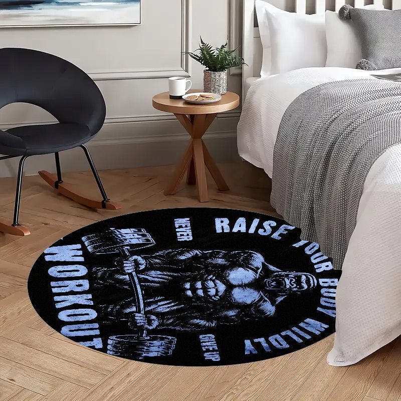 Muscle Man Workout Quote Round - Home Zone Gym recensie en prijs