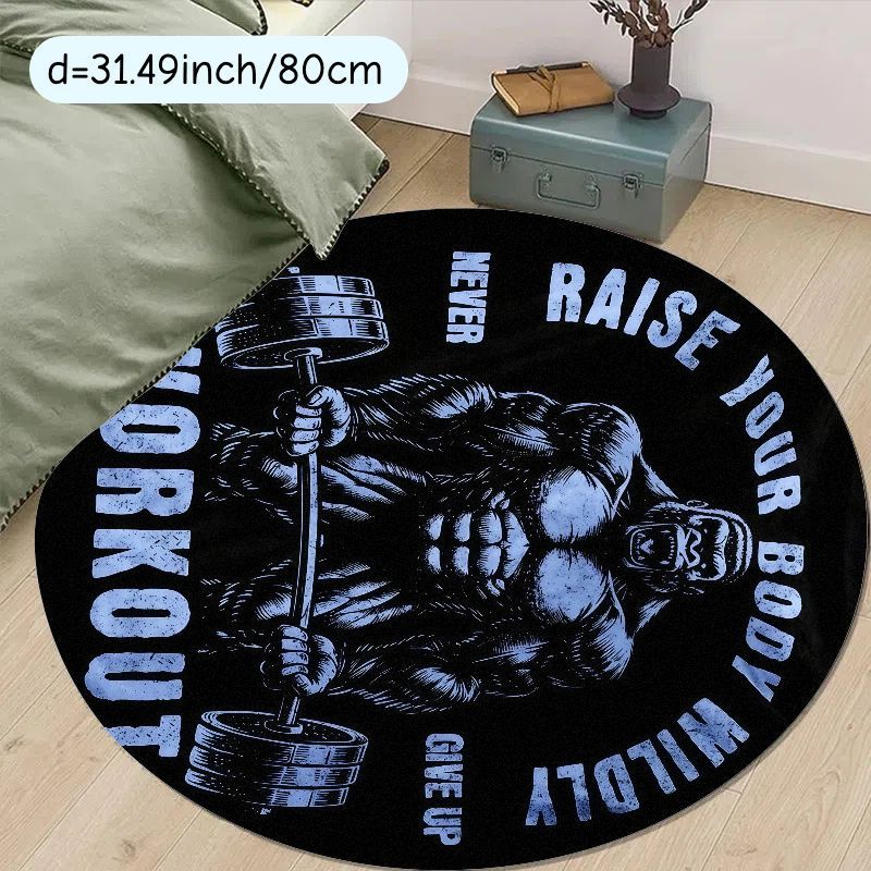 Muscle Man Workout Quote Round - Home Zone Gym recensie en prijs