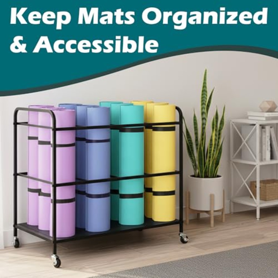 Yoga Mat Rack Storage Basket w - All In One Gym Home Equipment recensie en prijs