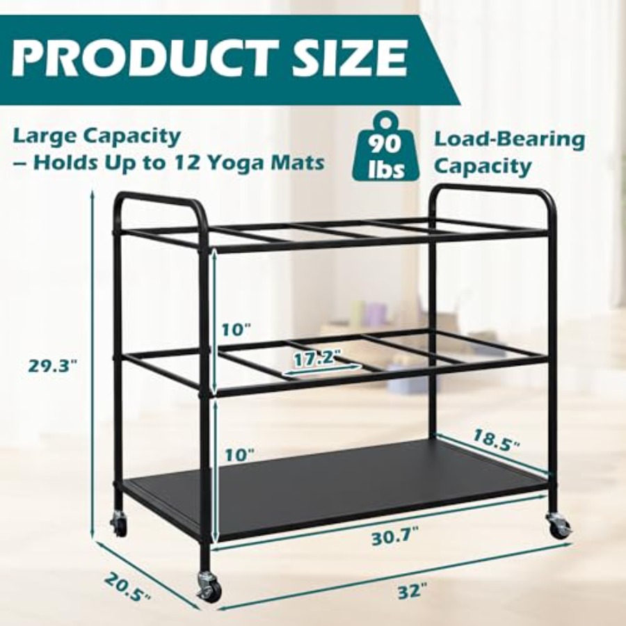Yoga Mat Rack Storage Basket w - All In One Gym Home Equipment recensie en prijs