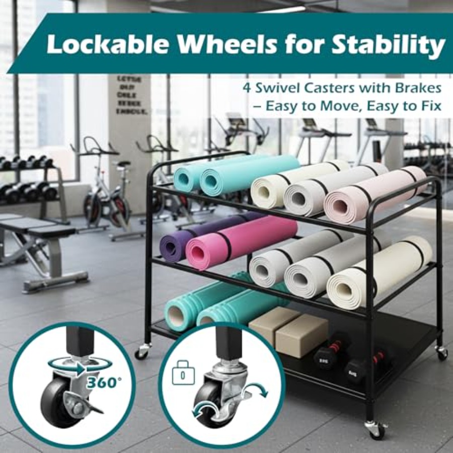 Yoga Mat Rack Storage Basket w - All In One Gym Home Equipment recensie en prijs