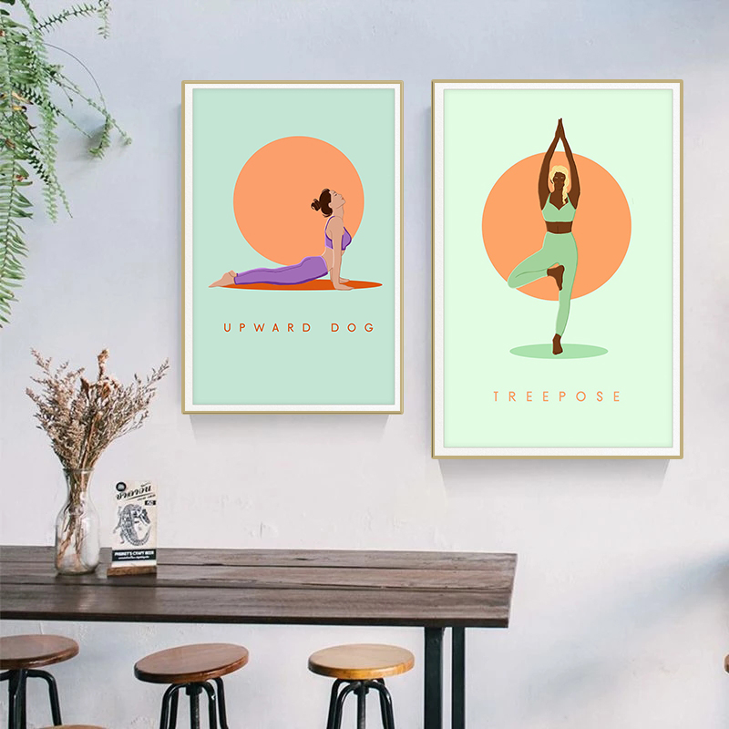 Modern Abstract Yoga Poses Pos - Home Gym Yoga Studio recensie en prijs
