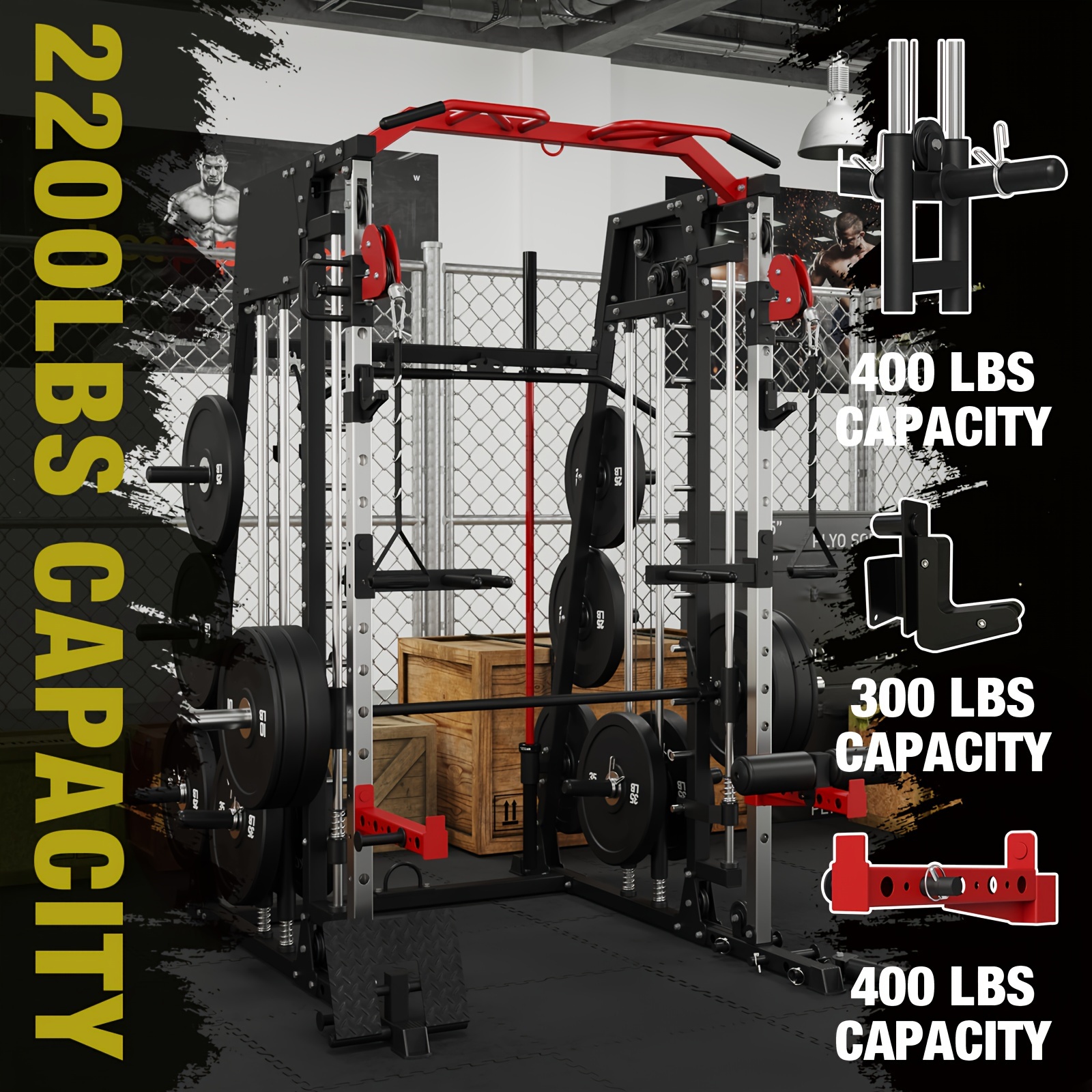 ALL-IN-ONE 2200lbs Smith Machi - All In One Gym Home Equipment recensie en prijs