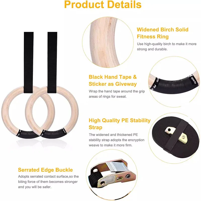 Sports Wood Gymnastic Rings Wi - Gymnastic Rings Wooden recensie en prijs