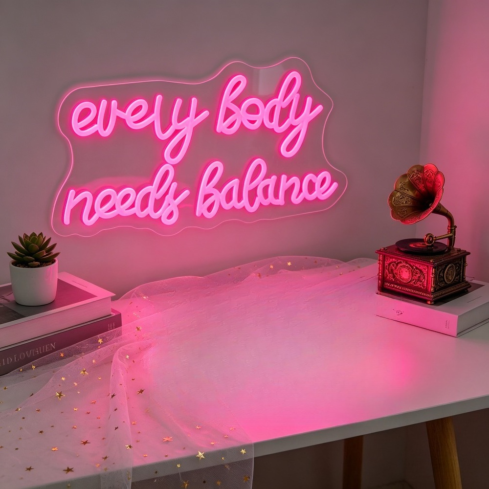 Neon Sign Everybody Needs Bala - Home Gym Yoga Studio recensie en prijs