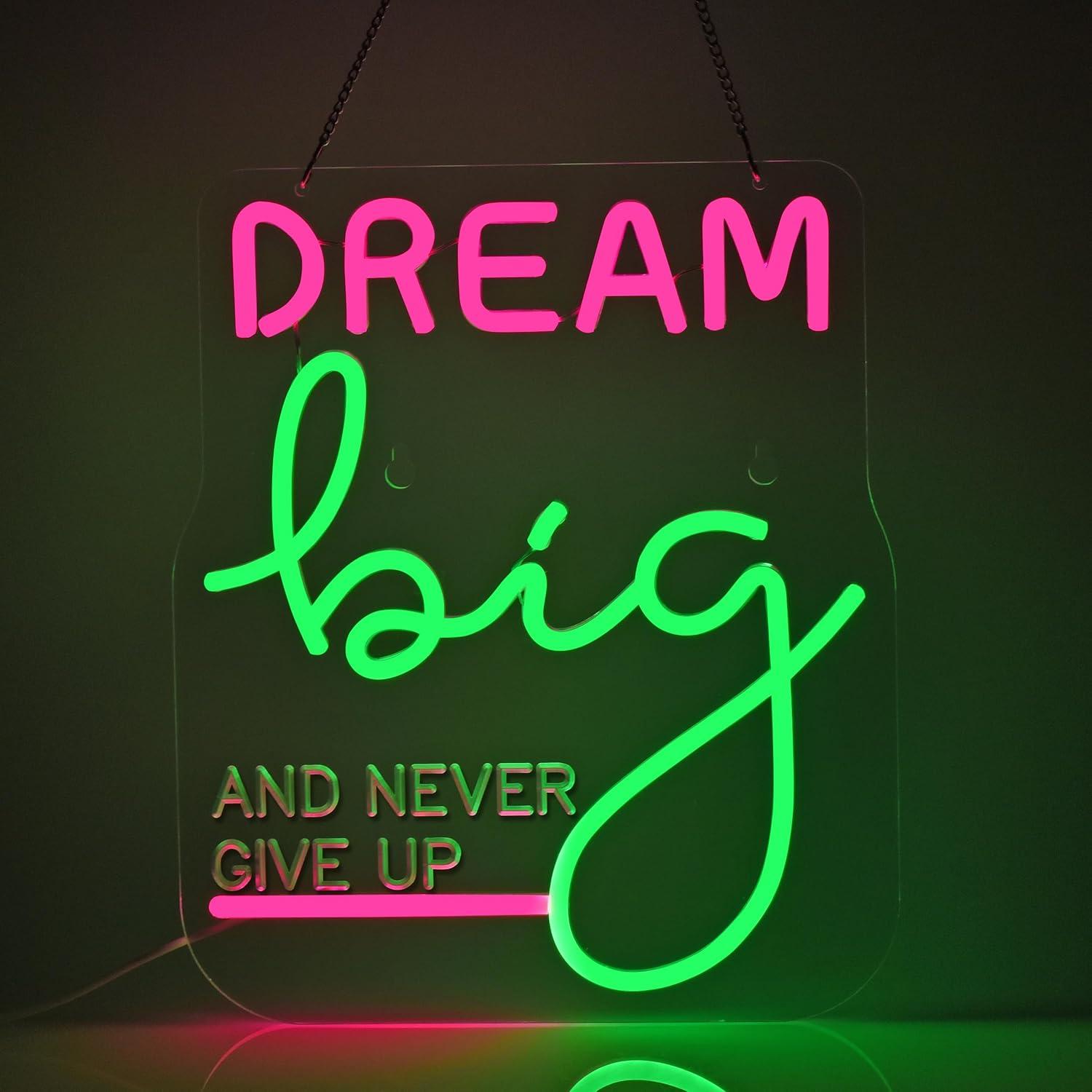 Dream Big Neon Sign Motivation - Home Gym Wall recensie en prijs