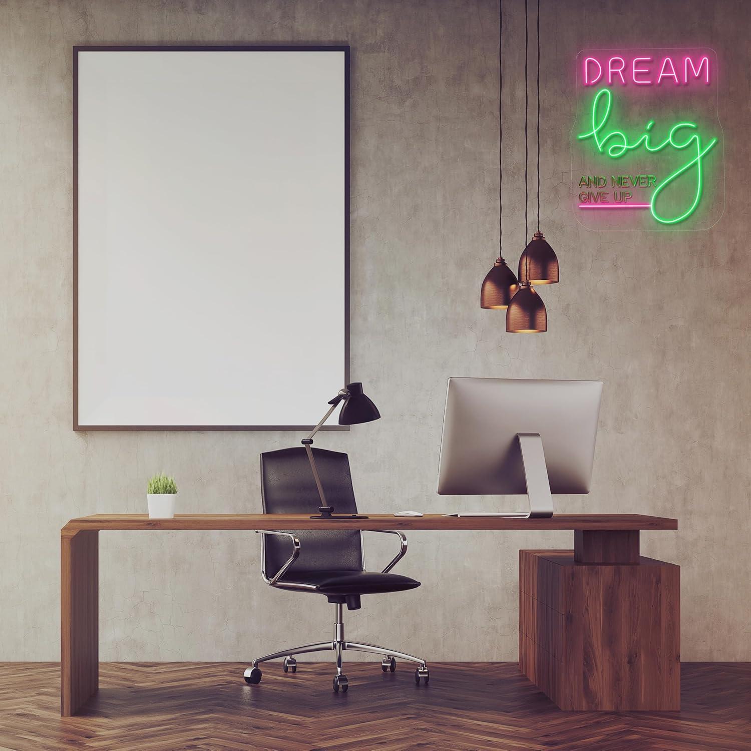 Dream Big Neon Sign Motivation - Home Gym Wall recensie en prijs