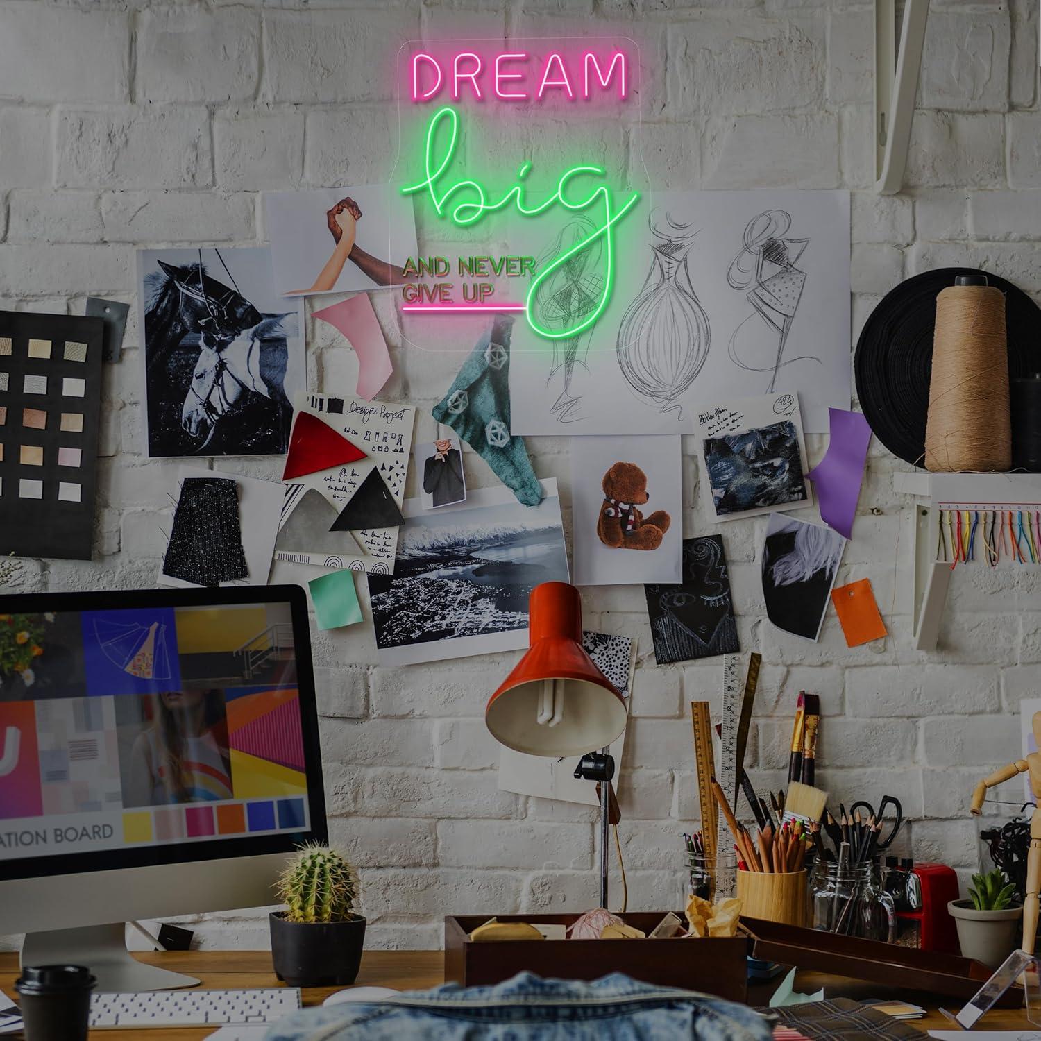 Dream Big Neon Sign Motivation - Home Gym Wall recensie en prijs