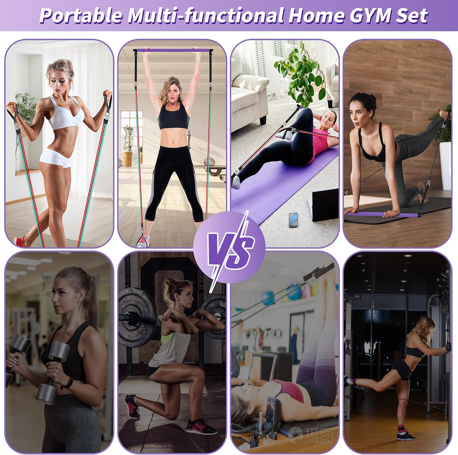Portable Pilates Bar Kit with  - Home Gym Video recensie en prijs