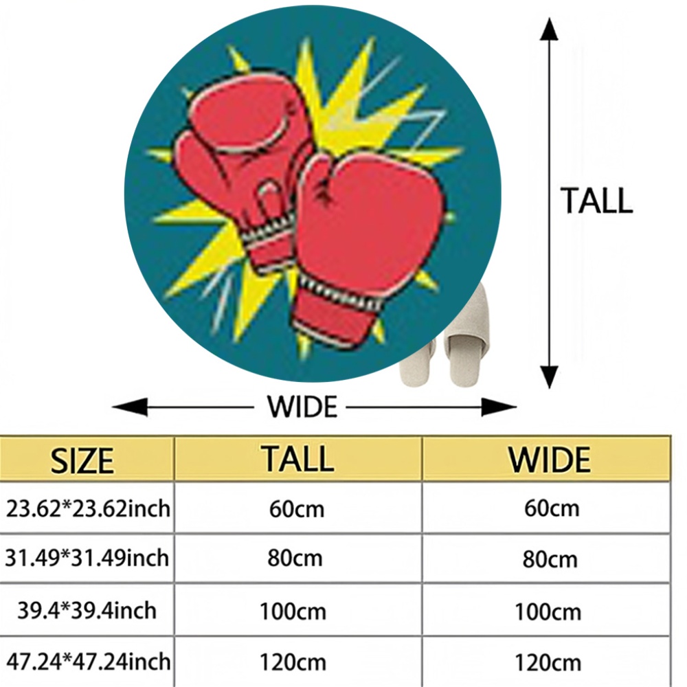 Comic Boxing Gloves Round Rug  - Home Zone Gym recensie en prijs