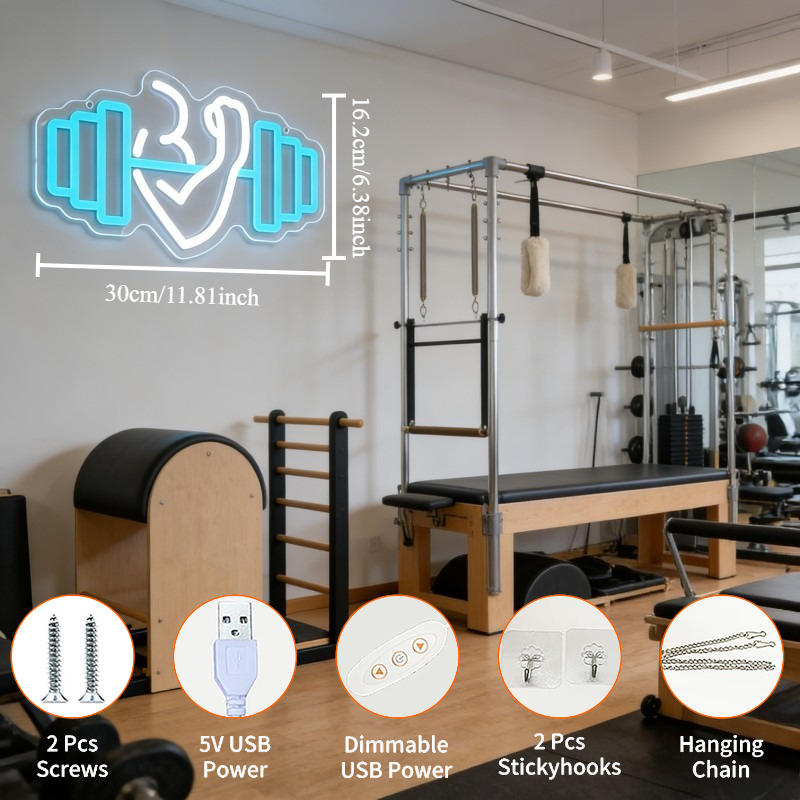 Bicep Dumbbell Neon Sign LED W - Home Gym Yoga Studio recensie en prijs