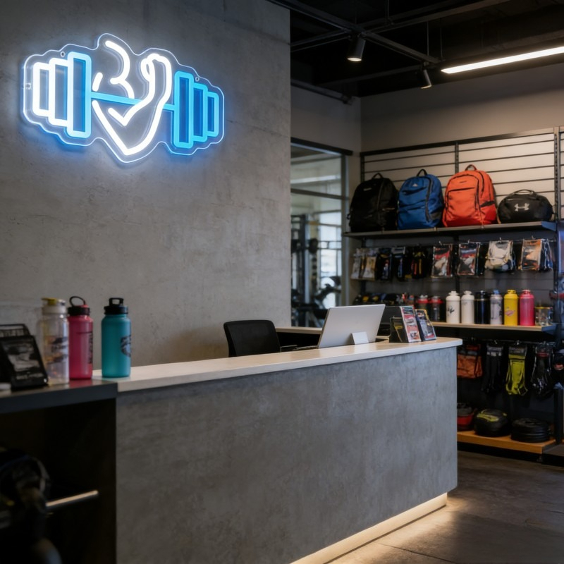Bicep Dumbbell Neon Sign LED W - Home Gym Yoga Studio recensie en prijs