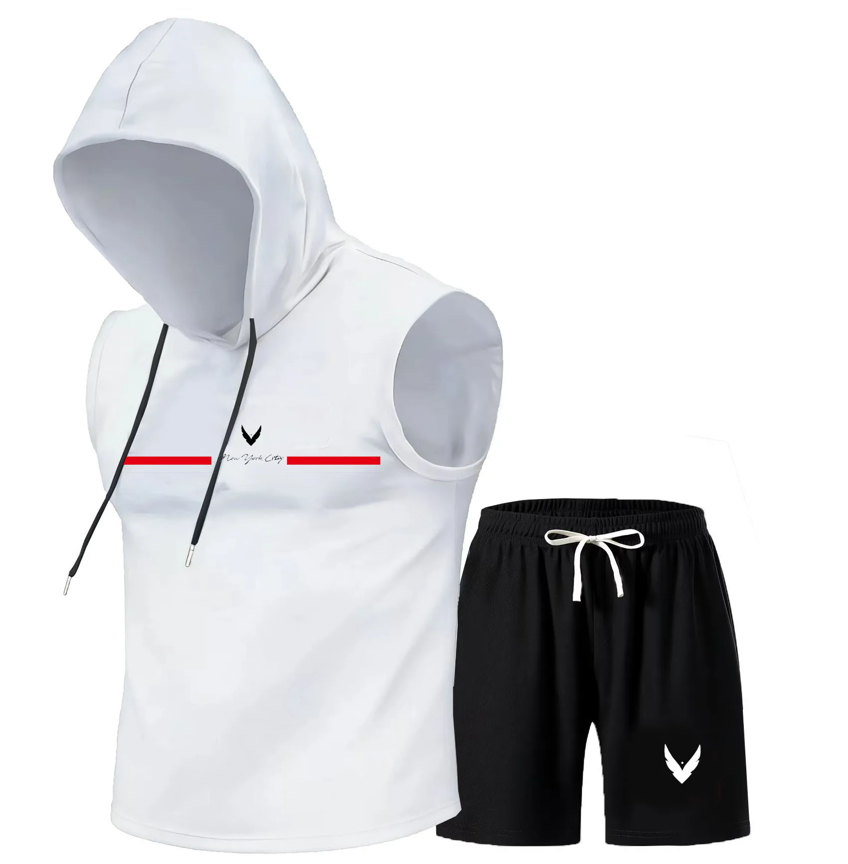 Men's hooded vest set sleevele - Home Gym Set recensie en prijs