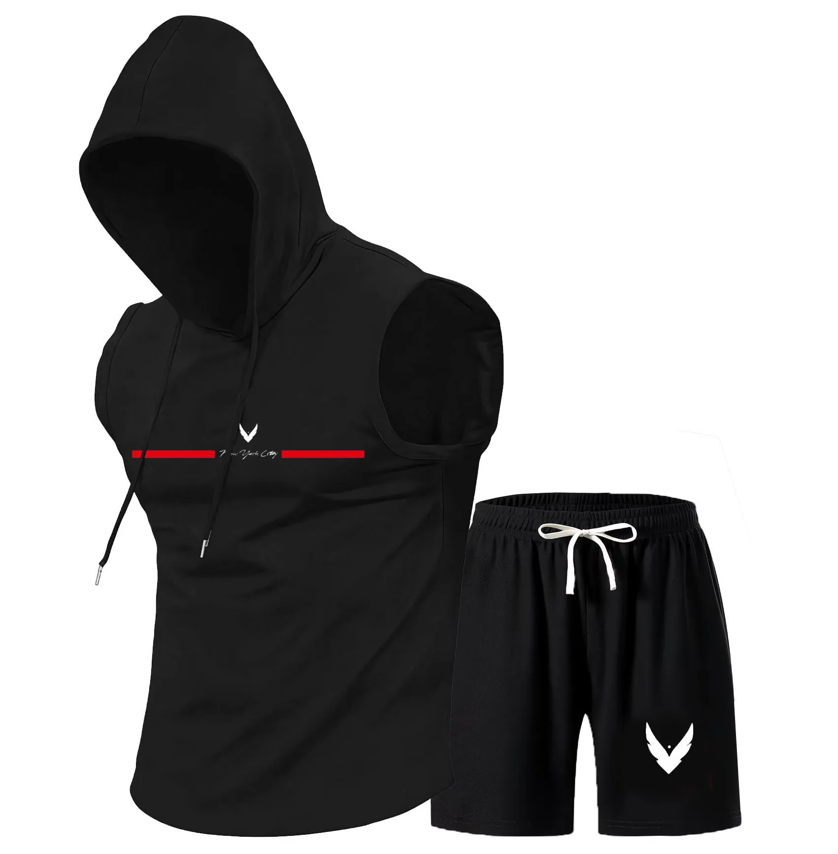 Men's hooded vest set sleevele - Home Gym Set recensie en prijs