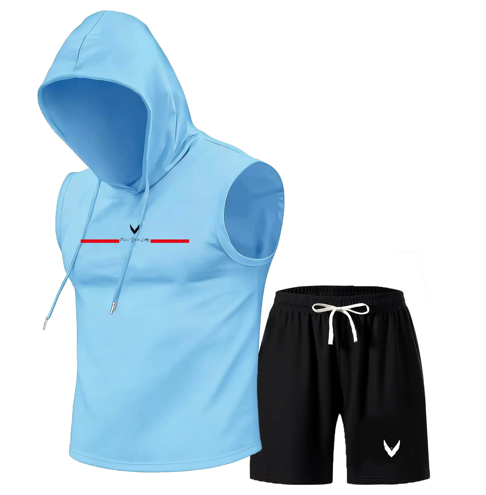 Men's hooded vest set sleevele - Home Gym Set recensie en prijs